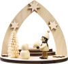 Building a Snowman Tealight Wooden Candleholder – wooden candleholder by Weigla