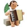 WENDT & KÜHN Brunette Angel Accordion Figurine Sitting – Christmas Figurine