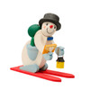 Skiing Snowman Wooden Ornament – Christmas ornament by Graupner Holzminiaturen