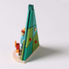 Child with Fox - Tree Shaped Wooden Ornament – detail view of the Christmas ornament