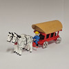 Horses Pulling Covered Wagon - Wooden German Figurine – Christmas ornament by Volker & Heiko Flath