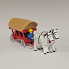 Horses Pulling Covered Wagon - Wooden German Figurine – detail view of the Christmas ornament