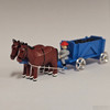 Horses Pulling Coal Blue Wagon - Wooden German Figurine – Christmas ornament by Volker & Heiko Flath