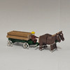 Horses Pulling Green Timber Wagon - Wooden German Figurine – Christmas ornament by Volker & Heiko Flath