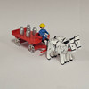 Horses Pulling Red Wagon Carrying Milk Cans - Wooden German Figurine – Christmas ornament by Volker & Heiko Flath