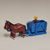 Horses Pulling Empty Blue Box Sleigh - Wooden German Figurine – Christmas ornament by Volker & Heiko Flath