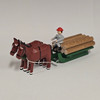 Horses Pulling Green Timber Sleigh - Wooden German Figurine – Christmas ornament by Volker & Heiko Flath
