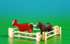 Wooden German Figurine Horse Pair in Fence – Christmas ornament by Volker & Heiko Flath