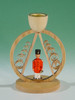 Red Nutcracker Under A Shaved Tree Candleholder – alternate view of the German nutcracker
