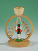 Black Painted Miner Under A Shaved Tree Candleholder