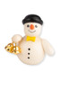 Small Snowmen with Bells Figurines | 2 Inches Tall – side view of the Christmas ornament