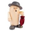 Rudi the Incense Burner - Holding Umbrella in Natural and Gray – German Christmas smoker by Holzwaren Egermann