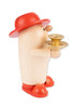 Rudi the Incense Burner - Candle Holder in Natural and Red – alternate view of the German Christmas smoker