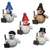 Small Snowman with Shovel Figurine - 5CM – side view of the Christmas ornament