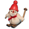 Skiing Snowman Figurine | 2 Inches Tall – side view of the Christmas ornament