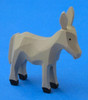 Grey Wood Donkey Hand Carved German Figurine – detail view of the Christmas ornament
