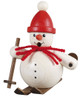 Skiing Snowman Wooden Smoker – German Christmas smoker by Holzwaren Egermann