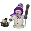 Snowman pulling Sleigh and Baby Snowman Smoker – side view of the German Christmas smoker