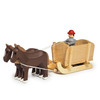 Horses Pulling Natural Box Sleigh Cart - Wooden German Figurine – Christmas ornament by Volker & Heiko Flath