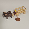 Horses Pulling Empty Cart - Natural Wooden German Figurine – alternate view of the Christmas ornament