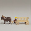 Horses Pulling Empty Cart - Natural Wooden German Figurine – detail view of the Christmas ornament