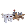 Oxen Pulling Milk Cart - Natural Wooden German Figurine – Christmas ornament by Volker & Heiko Flath