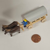 Horses Pulling Covered Wagon - Natural Wooden German Figurine