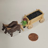 Horses Pulling Coal Cart - Natural Wooden German Figurine – alternate view of the Christmas ornament
