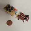 Horses Pulling Barrel Cart - Natural Wooden German Figurine – detail view of the Christmas ornament