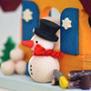 Snowman's House Ornament with Wood Stack – alternate view of the Christmas ornament