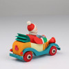 Santa in a Car Wooden Ornament – side view of the Christmas ornament