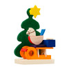 Kids Sled in front of Tree Ornament – Christmas ornament by Graupner Holzminiaturen