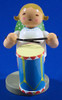 WENDT & KÜHN Standing Angel Drum Figurine – side view of the Christmas ornament