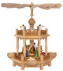 Nativity Pyramid with Painted figures - Tealight -  1 Tier 38cm
