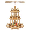Nativity Pyramid with Painted Figures - Tealight -  2 Tier 74cm