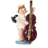 Angel with Crown and Upright Bass – wooden angel figure by Kunstgewerbliche Drechslerei Ellmann