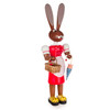 Large Red Rabbit Lady Figurine – alternate view of the Christmas ornament