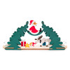 Unfinished Kit: Unpainted Santa and Elk Tealight Candle Arch – detail view of the wooden candleholder