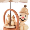 Junior Snowman holding a Pyramid - Tealight Pyramid | 7.8 Inches – detail view of the German Christmas smoker