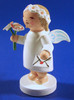 WENDT & KÜHN Goodwill Snowflake Blonde Angel Carrying Flowers – side view of the Christmas ornament