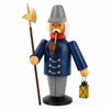 Traditional German Night Watchman incense smoker handcrafted in the Erzgebirge. Features lantern, halberd, pipe, and authentic incense cone operation.