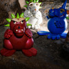 Red Kid Dragon Incense Smoker 11cm – side view of the German Christmas smoker
