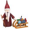 Santa Gnome and Sled of Gifts German Smoker | 6 Inches – German Christmas smoker by Seiffener Volkskunst eG