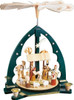 REPAIRED Green Nativity German Carousel Pyramid – Christmas pyramid by Richard Glaesser