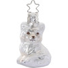 Little Snow Fox Glass Ornament by Inge-Glas® Germany. Matte white fox from the 2019 Delicate & Dreamy Collection. Mouth-blown, hand-painted, gift boxed.