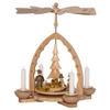 Richard Glässer Christmas Forest pyramid in natural wood with four tea light holders.