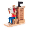 SCRATCHED Grandfather at the Stove Incense Smoker 20cm – German Christmas smoker by Jan Legler eK