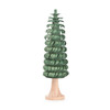 Green Wooden Shaved Tree on Natural Stump German Figurine – detail view of the Christmas ornament