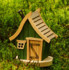 Green Rustic Wood Incense House with Chimney – 20 cm Decorative Smoker – detail view of the German Christmas smoker