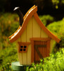 White Rustic Wood Incense House with Chimney – 20 cm Decorative Smoker – detail view of the German Christmas smoker